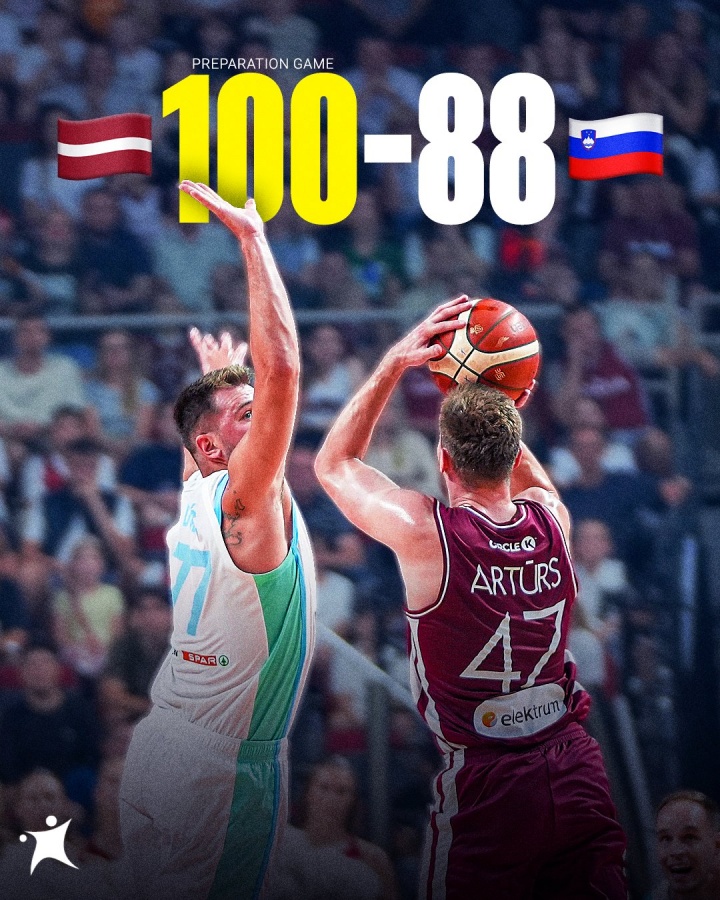 东契奇高效砍26分却因伤离场 波神贡献20分难阻斯洛文尼亚负拉脱维亚